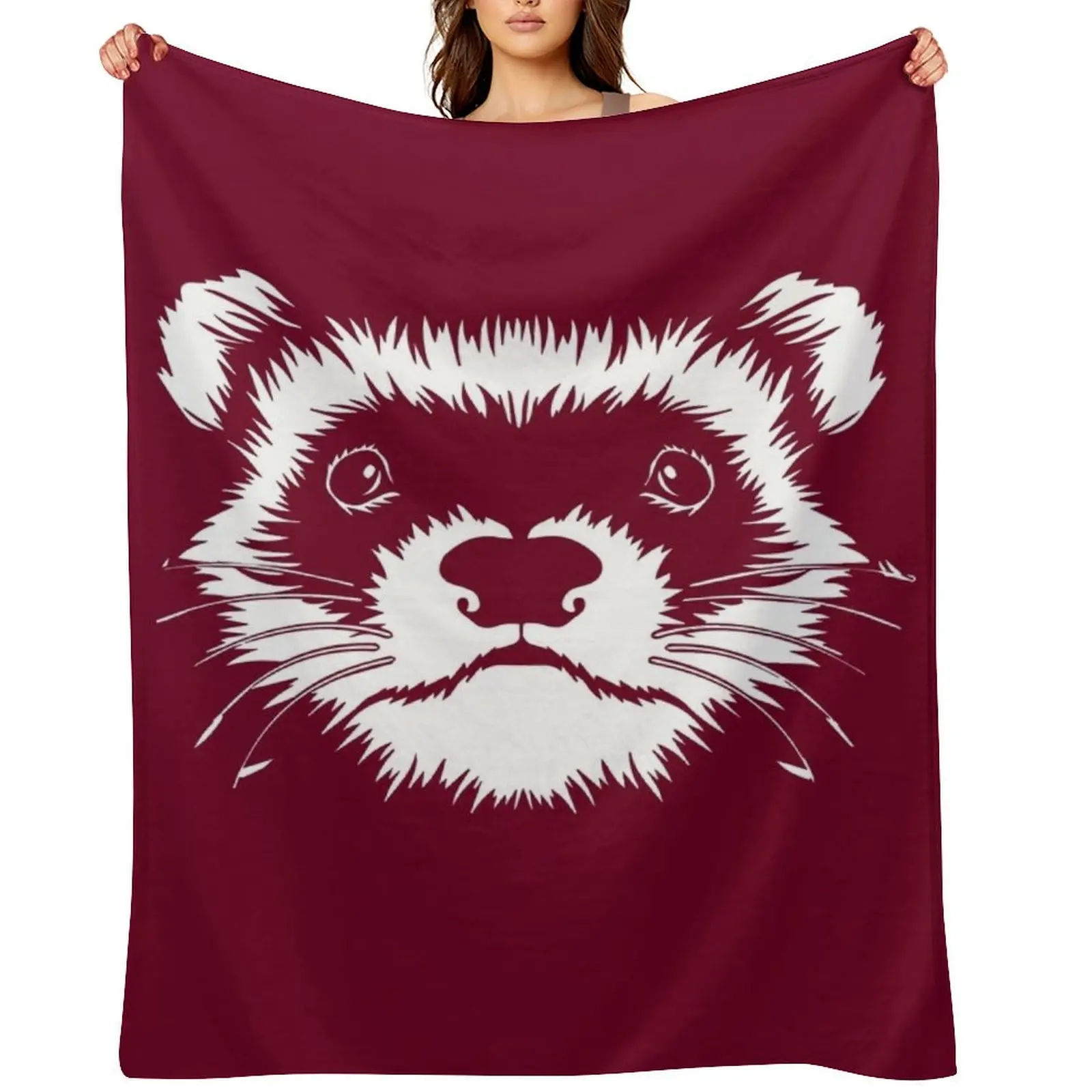 

Ferret Face Graphic Illustration for Mom - Funny Ferret Lovers Gift Throw Blanket anime Multi-Purpose heavy to sleep Blankets