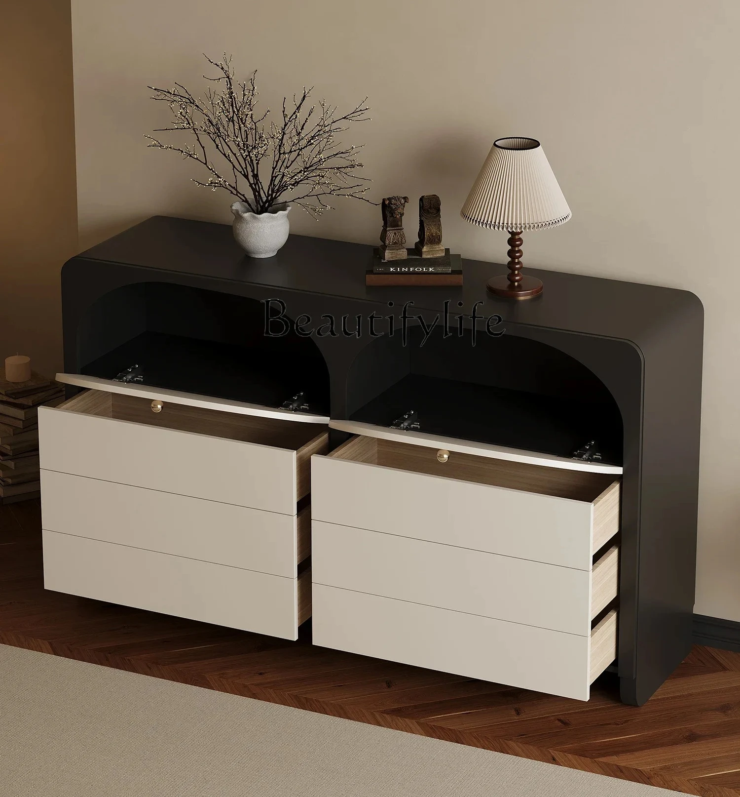 

S French Retro Locker Living Room Entrance Entrance Cabinet Bedroom Room Tailstock Storage Cabinet