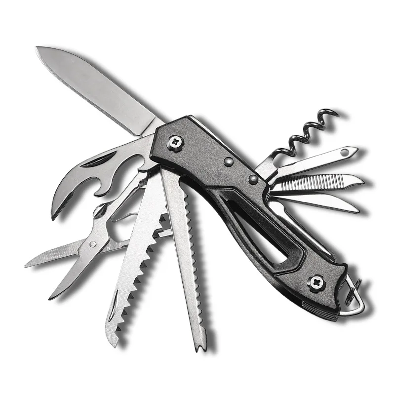 Outdoor Multifunctional Knife Camp Multitool Bottle Opener Folding Knife Portable Scissors Saw Military Fold Pocket Knife