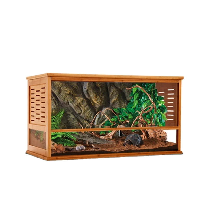 2020 new design bamboo reptile terrarium pet cage disassembled Hot sale!!!