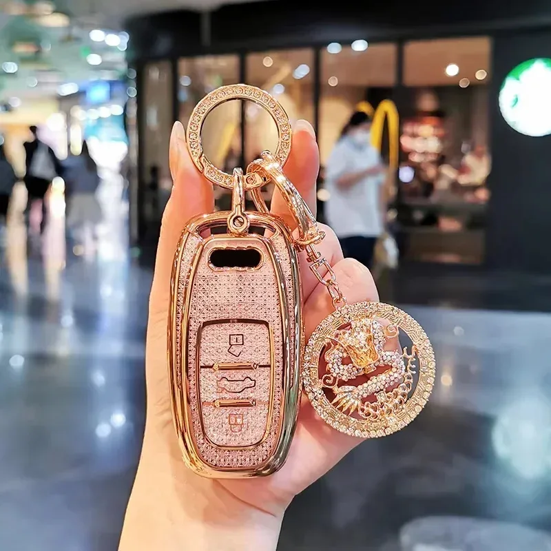 

Suitable for Audi keycase A6L A4 Q5L a3 a5 Q3 Q2L A7 A8 q4etron TT RS keycover keyshell keychain23 new model cars accessories