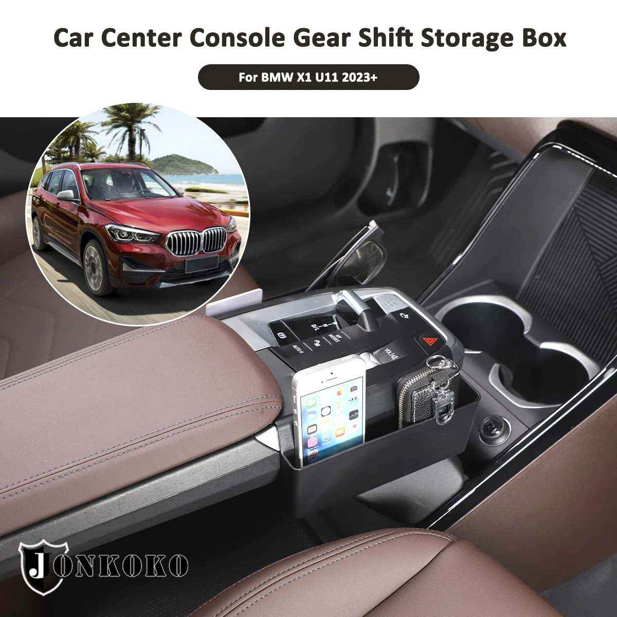 For BMW X1 U11 2023 2024 Storage boxes on both sides of the center console Mobile phone tray Item organizer Interior accessories