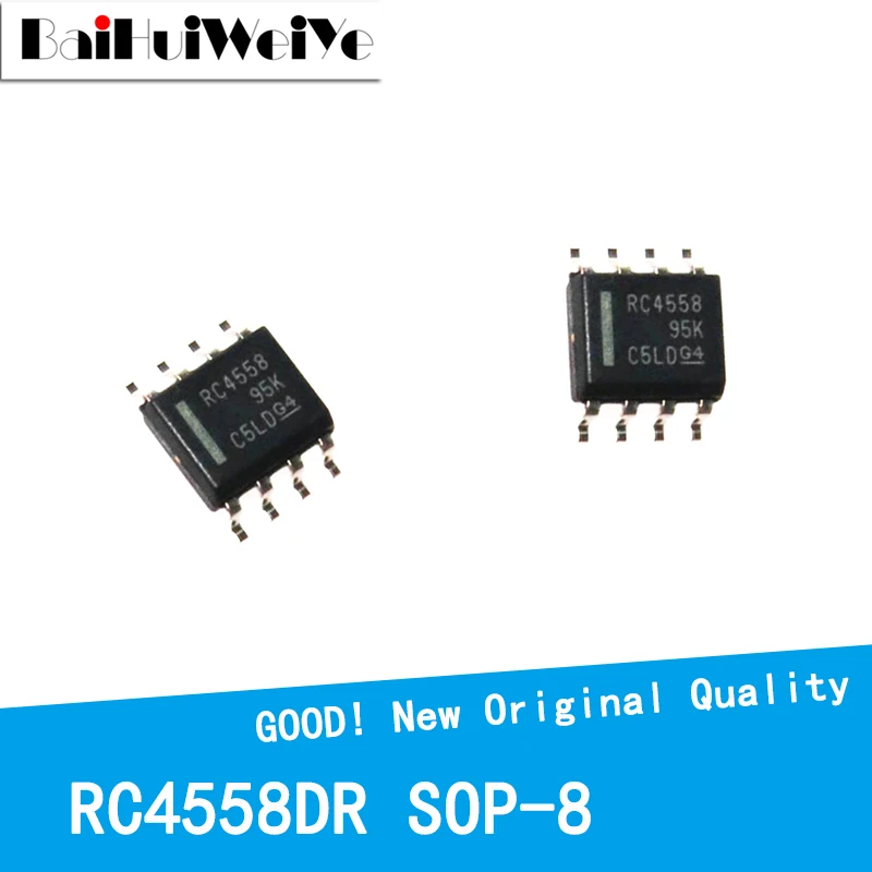 10PCS/LOT RC4558DR RC4558 RC4558DRG4 Operational Amplifier SOP-8 SMD New Good Quality Chipset