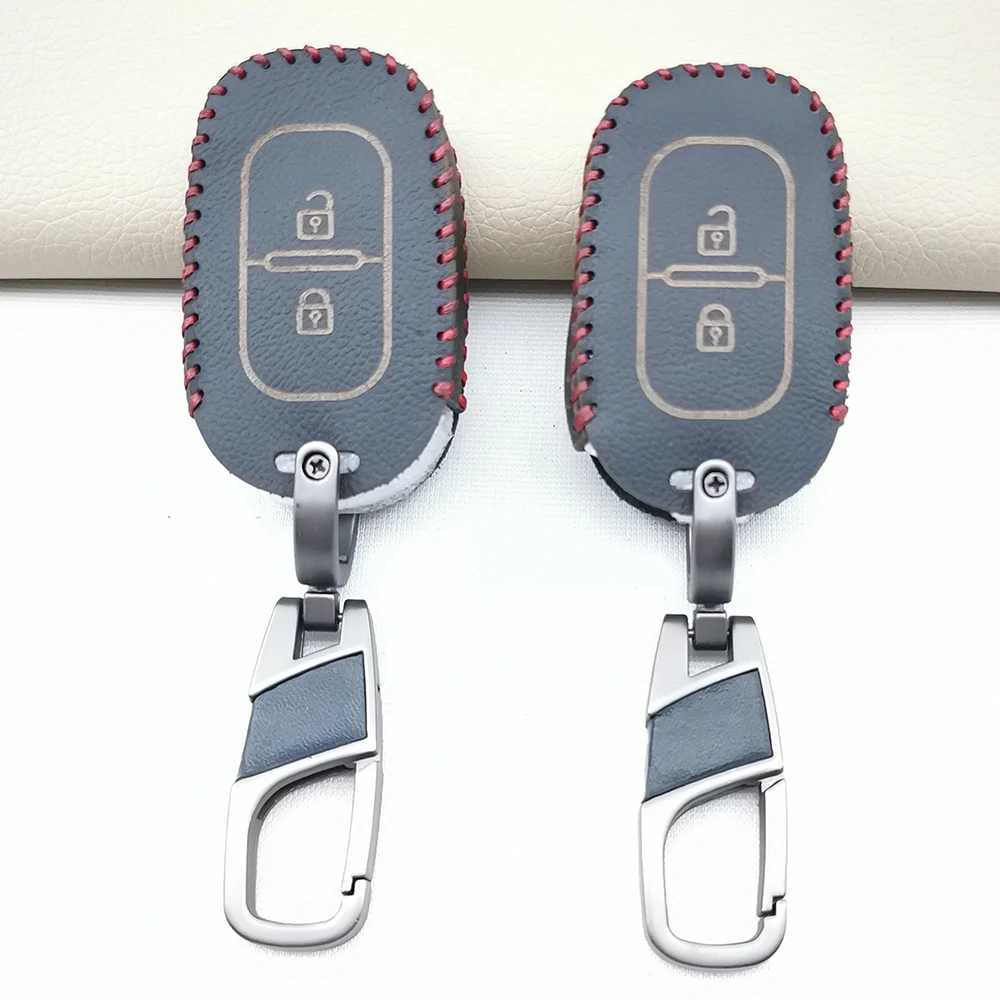 Hot Sale 100% Leather Car Key Case Cover For Renault Dacia Doker Duster Logan Laguna Scenic Master Megane Protective Shell