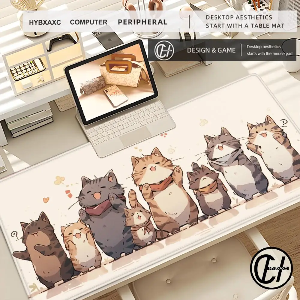 2026 New HYBXAXC Cat Mousepads Desk Rug Cute Mousepad Large Mouse Mat Kawaii Desk Table Carpet Original Mouse Pad High Quality