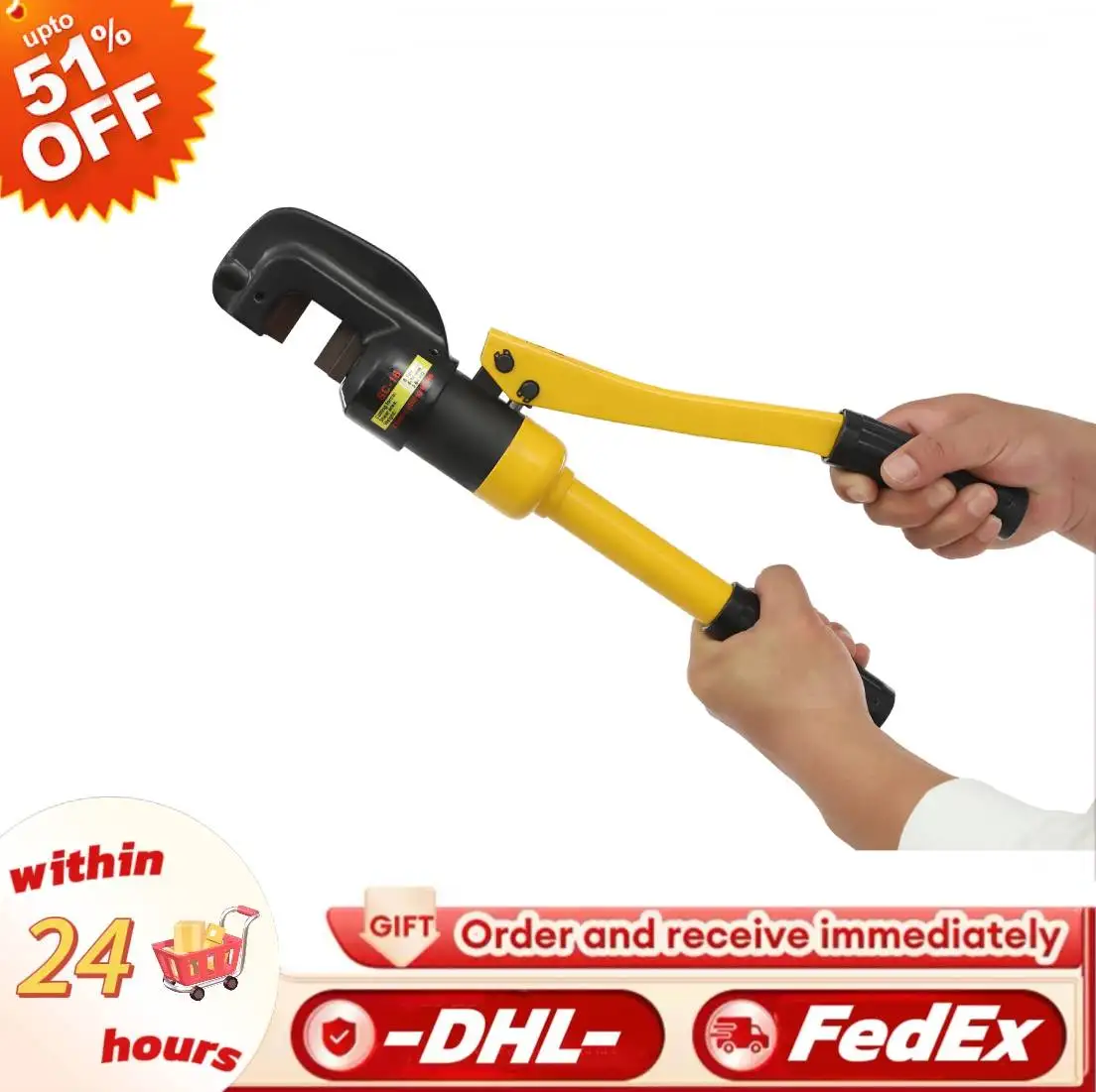 

8T Hydraulic Rebar Cutter SC-16 Metal Cutting Tool Portable Toolbox Rebar Fences Chains Shears 0.16-0.63 Inches Cutting Range