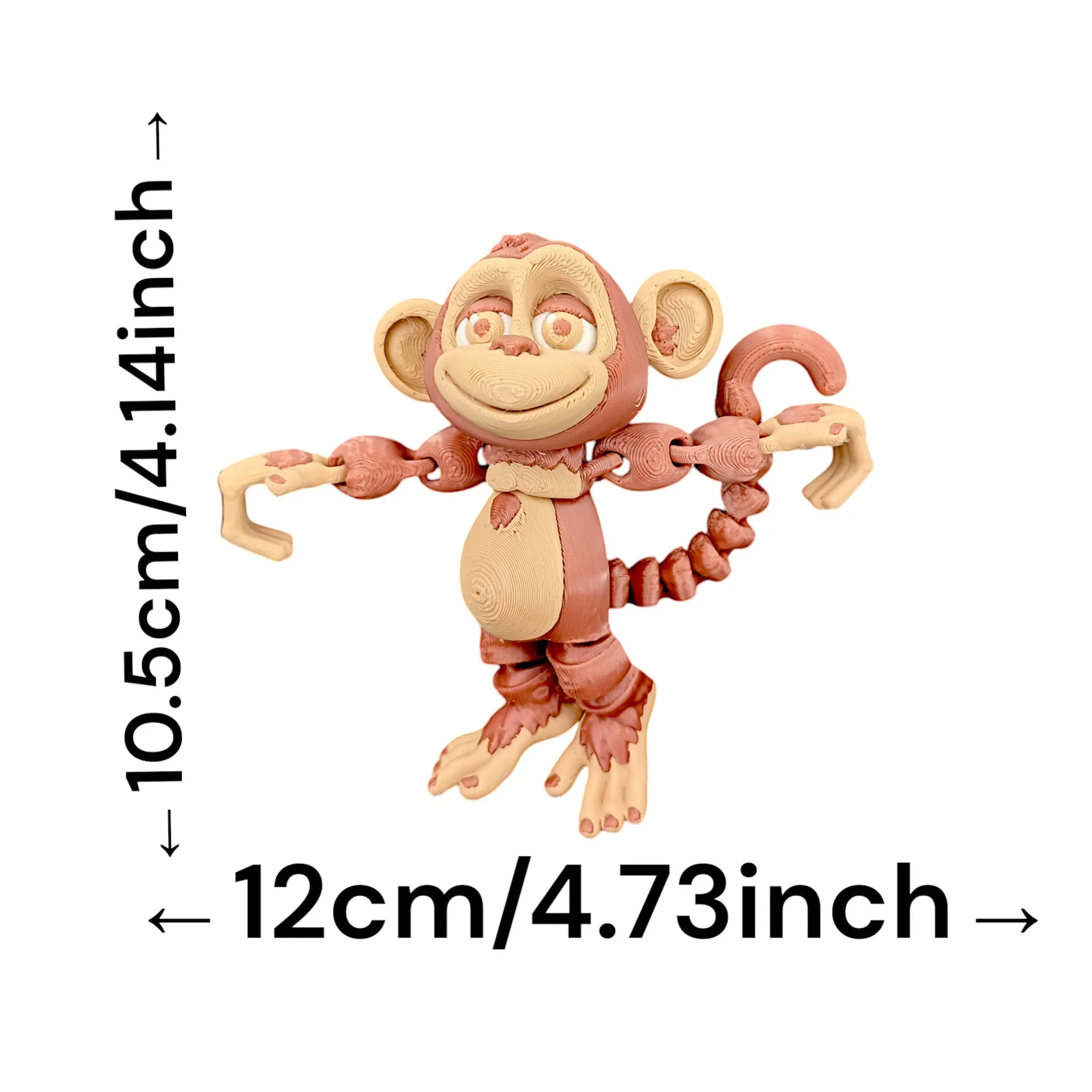 Multicolor Printed Monkey Statue Multicolor 3d Monkey Set Ornament 3d Printed Banana Monkey Combo Animal Pendant Ornament