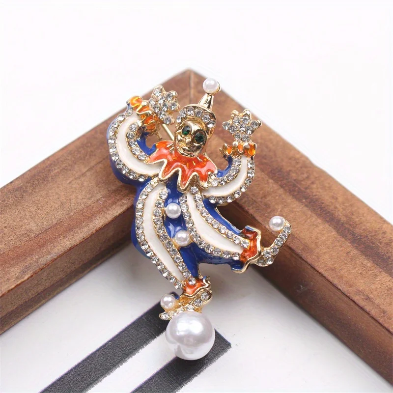 New Cute Funny Circus Clown Brooch Unisex Accessory Corsage Pin Gift