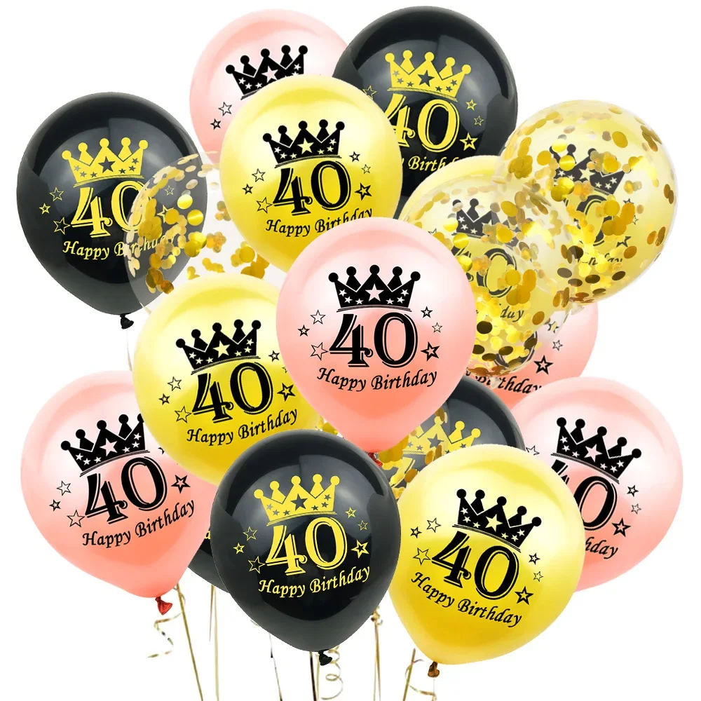 Happy Birthday 30 40 50 60 Anniversary Birthday Decoration Background Sweet 16 Birthday Decor Rose Gold Balloons 18 20 21 Years