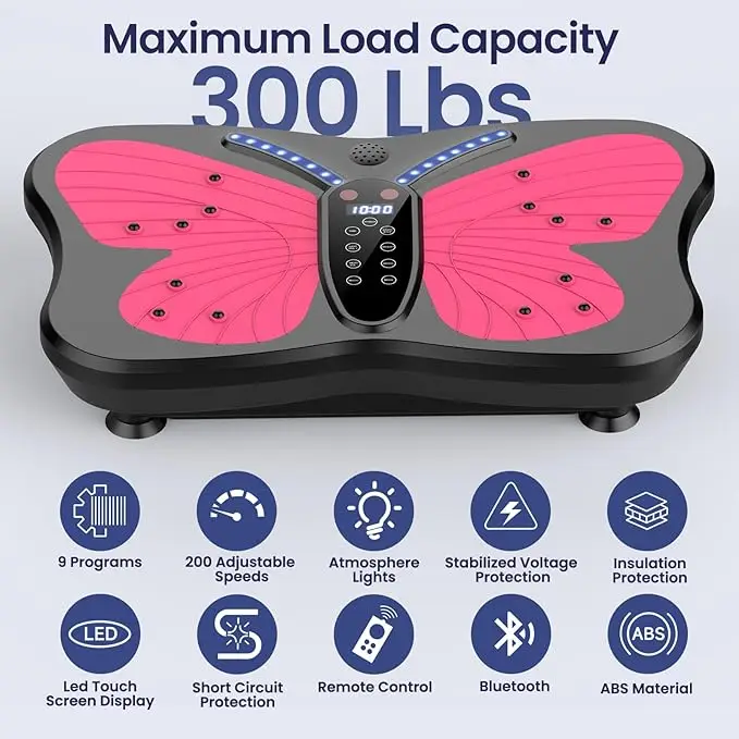 WHITE Big version Vertical ABS Home Fitness Vibration Plate Effective Body Workout Sport Massager Home Workout Platform Machine