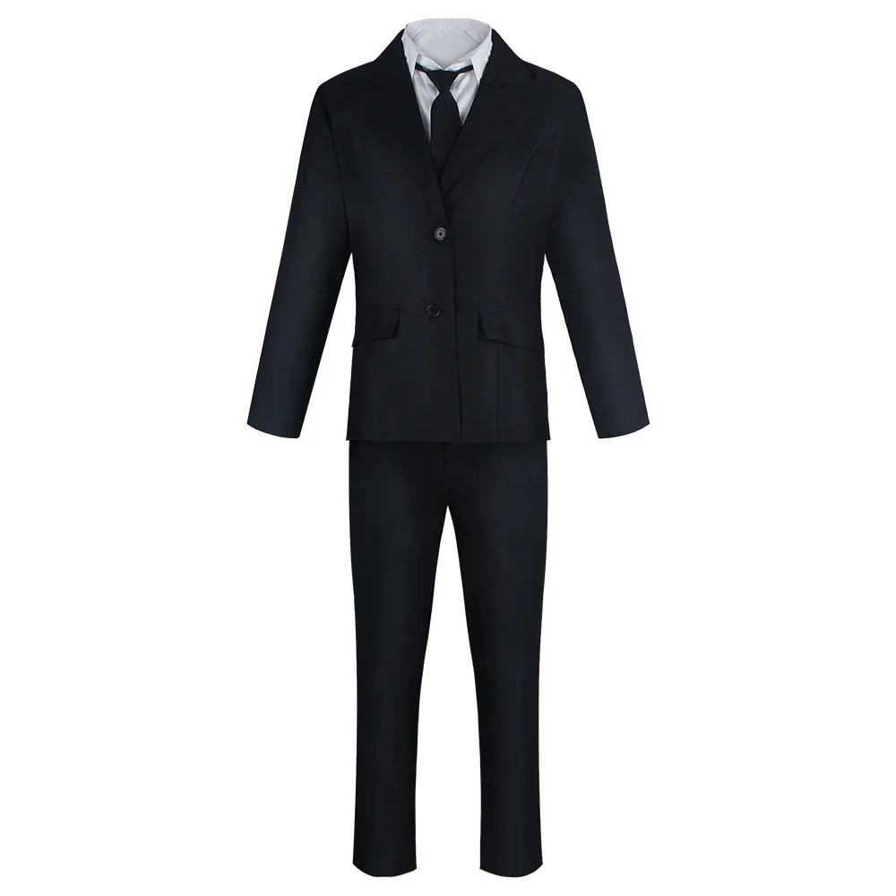 Anime Kettensäge Mann Yoshida Hirofumi Cosplay Kostüm Outfits Blau Anzug Hemd Krawatte Kurze Uniform Erwachsene Halloween Kostüme Frauen Männer