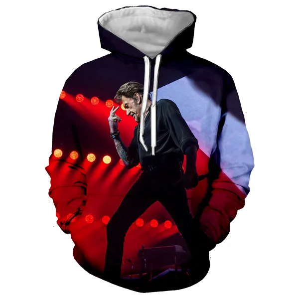 Autumn Johnny Hallyday 3D Print Hoodies Singer Men Women Fashion Sweatshirts Oversized Hoodie Kids Pullovers Tracksuit Clothing