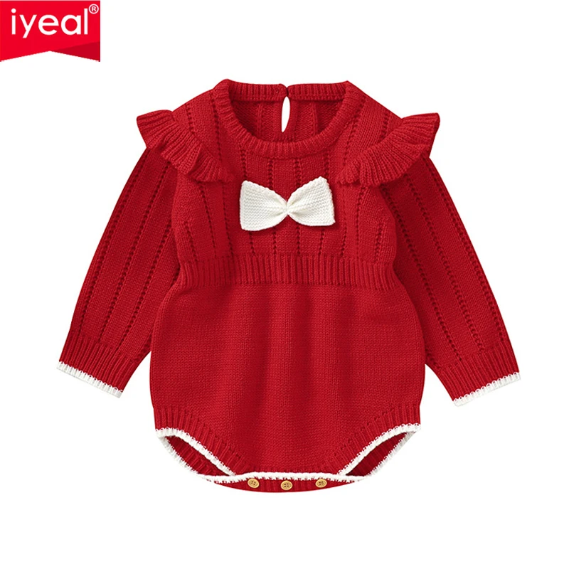 

IYEAL Princess Baby Clothing Spring Autumn New Fashion Infant Toddler Girl Clothes Cotton Knitted Long Sleeve Bodysuits Jumpsuit