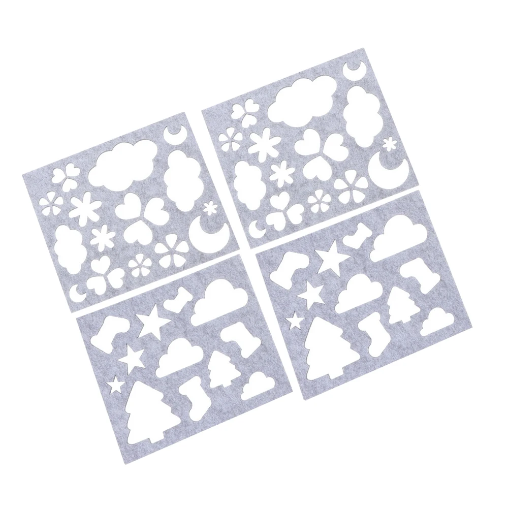 

4pcs Mold Applique DIY Stencils Felting Craft Tools Kits H Wool Felt Wool Woolen Felting Kit Applique