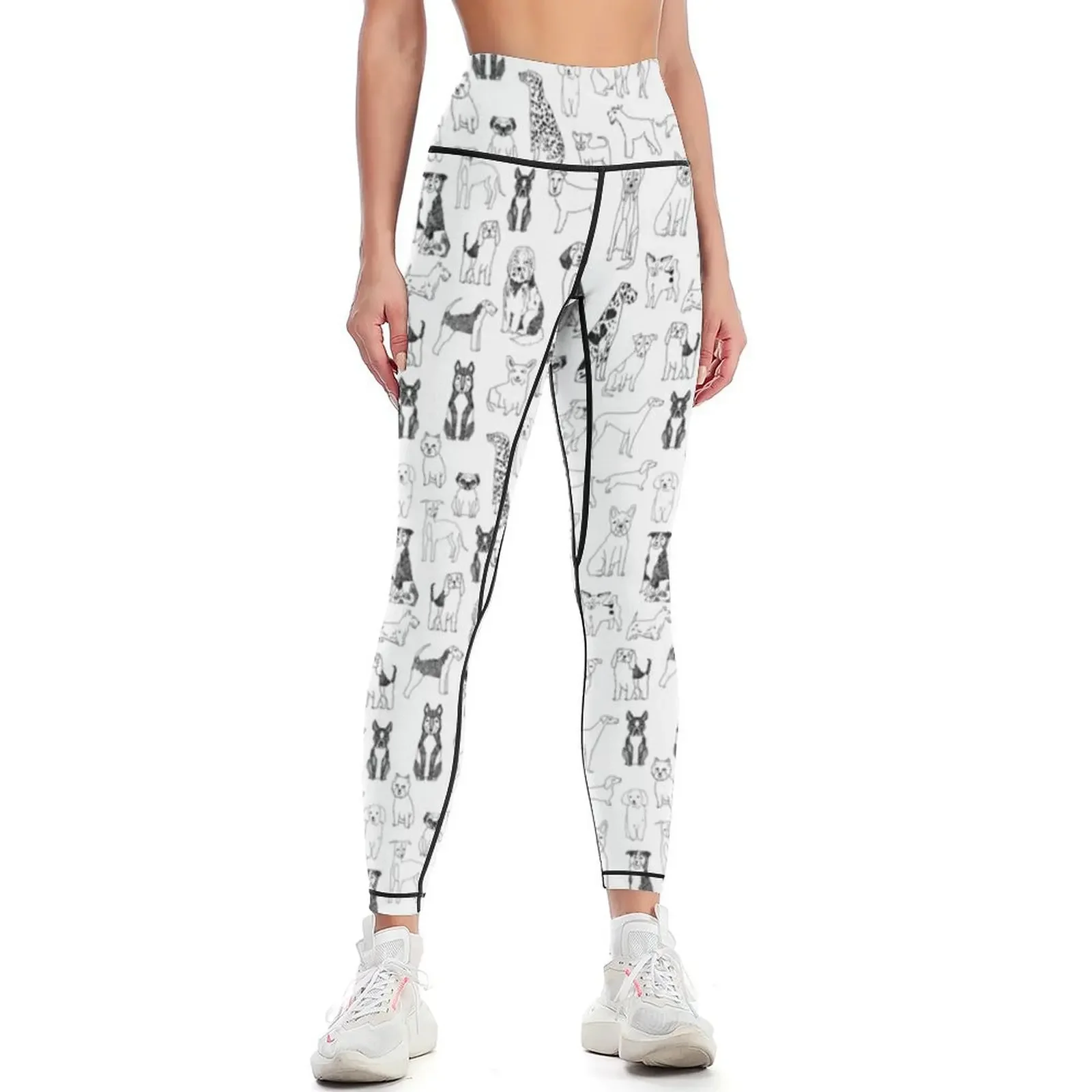 

Dogs Dogs Dogs - White background Leggings Women's pants Women sportwear push up tights for flared Womens Leggings