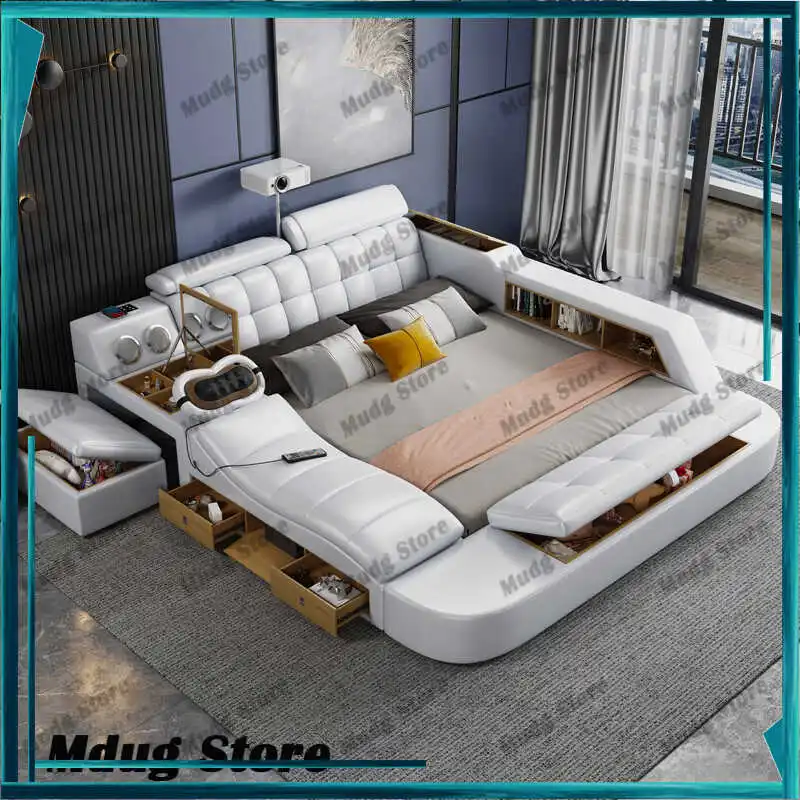 

Massage Double Aesthetic Bed Vanity Laptop Children Lounge Beds Queen Dressers Smart Muebles Para El Hogar Home Furniture