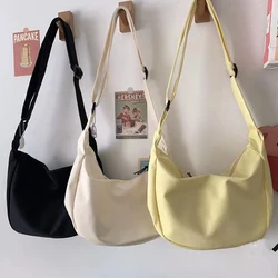 Bolsas crossbody multifuncionais para mulheres, bolsas de ombro monocromáticas para adolescentes, bolsas simples, bolsa de grande capacidade, harajuku, todos os jogos