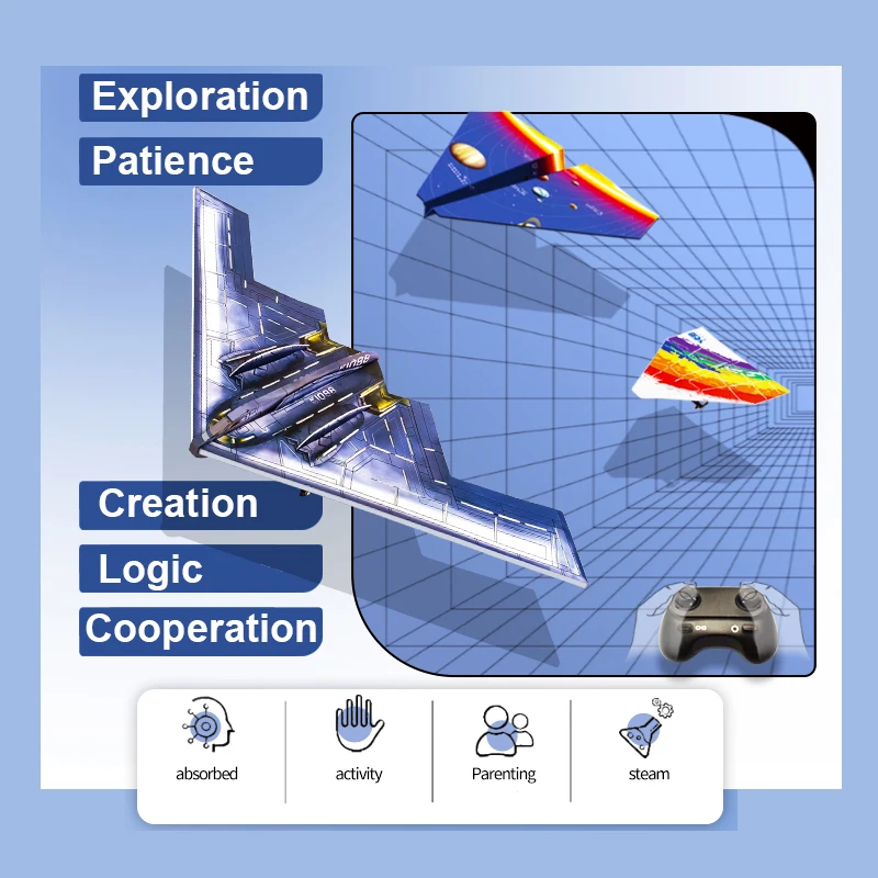 B2 fai da te RC aereo Mini aereo di carta ala fissa tavola magica Origami aeroplani di carta con 10 pezzi di aereo di carta giocattoli per bambini