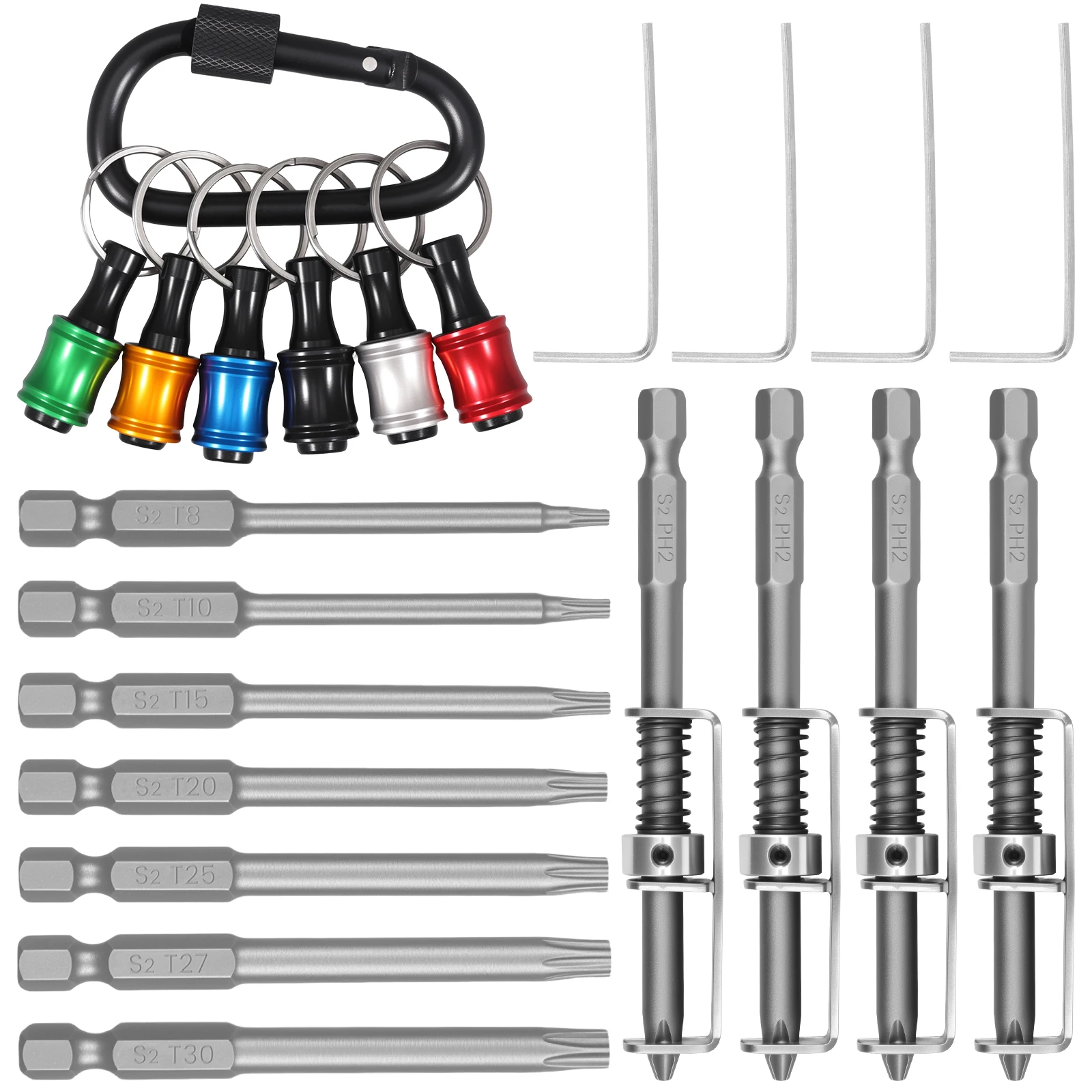 

Брелок-держатель бит, 1/4 дюйма, шестигранный хвостовик, отвертка из алюминиевого сплава, держатель бит, адаптер для сверла, универсальный инструмент для крепления винта