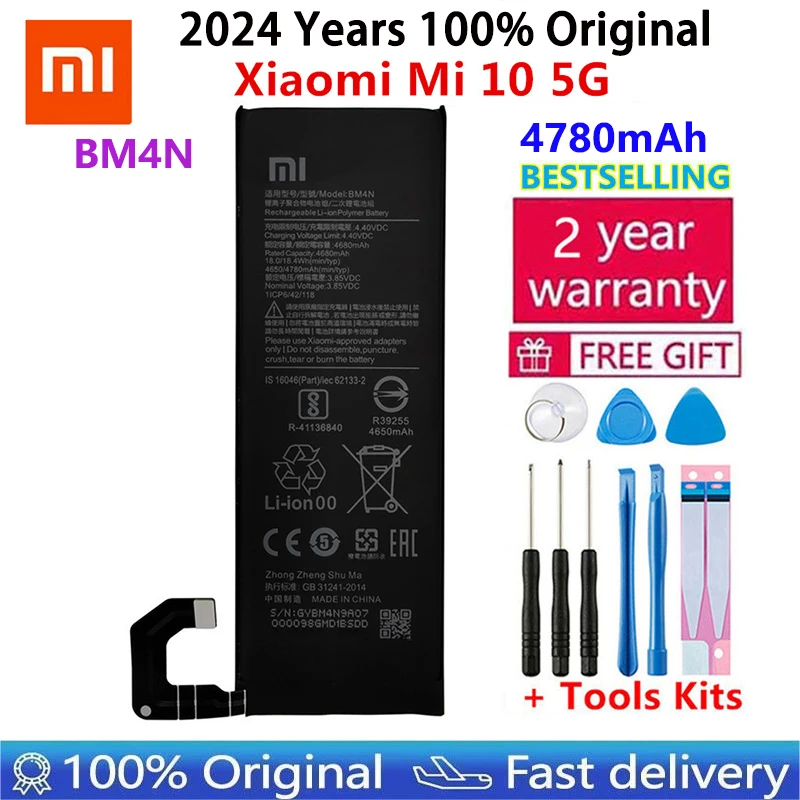 100% Original Replacement Battery BM4M BM4N For Xiaomi Mi 10 Pro 5G Xiaomi 10Pro Mi10 5G Genuine Phone bateria Batteries +Tools