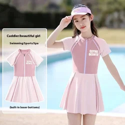 Children's Swimsuits, Women's Primary, Middle, And Big Children's Swimsuits, Summer New Girls' One-Piece Swimming Equipment