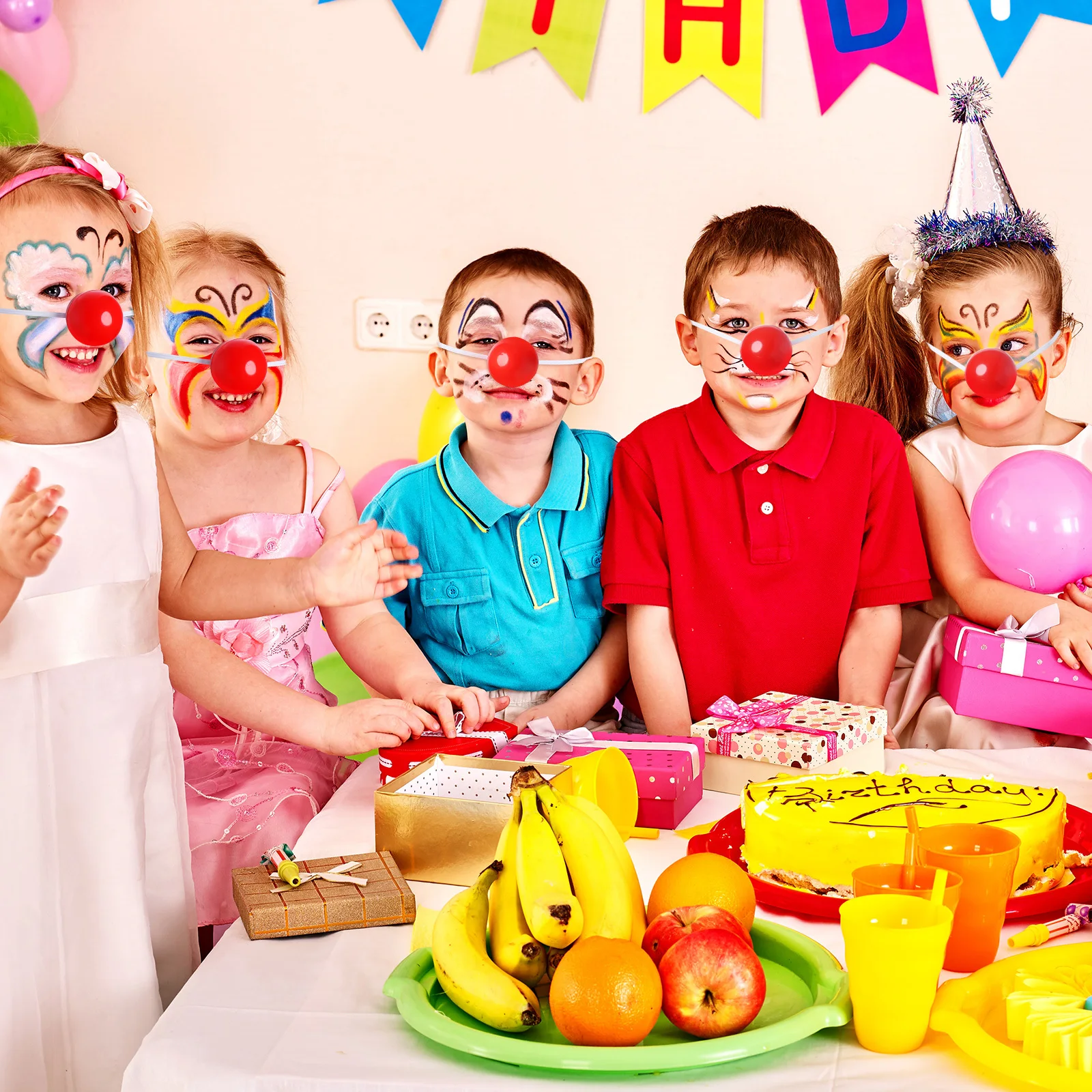 5Pcs Glowing Red Clown Nose Cosplay Props Party Performance Halloween Christmas Decoration Accessory Clown Nose Prop