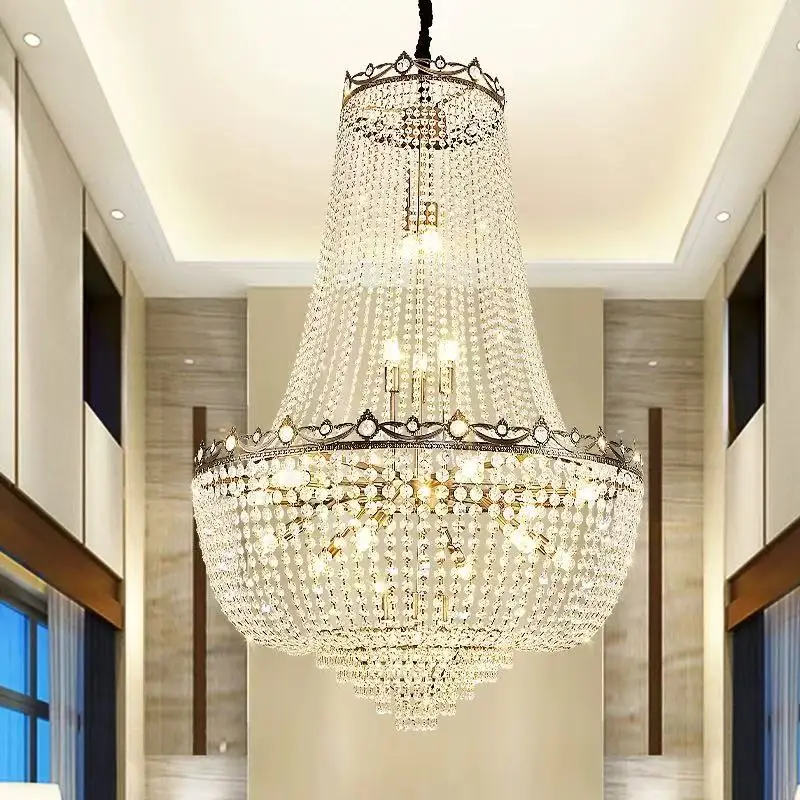 Electroplating Brushed Antique Copper Color Crystal Chandelier Vintage Living Room Dining Room Bedroom Mall High Quality Lamp