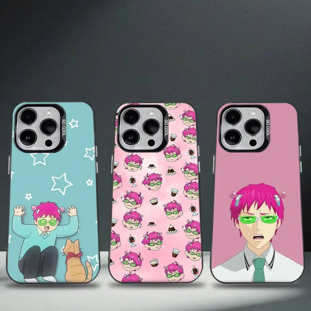 

Anime S-Saiki K-Kusuo Phone Case For iPhone 17,16,15,14,13,12,11,Pro,Max,Plus,E,Air,Mini Black Tpu Cover