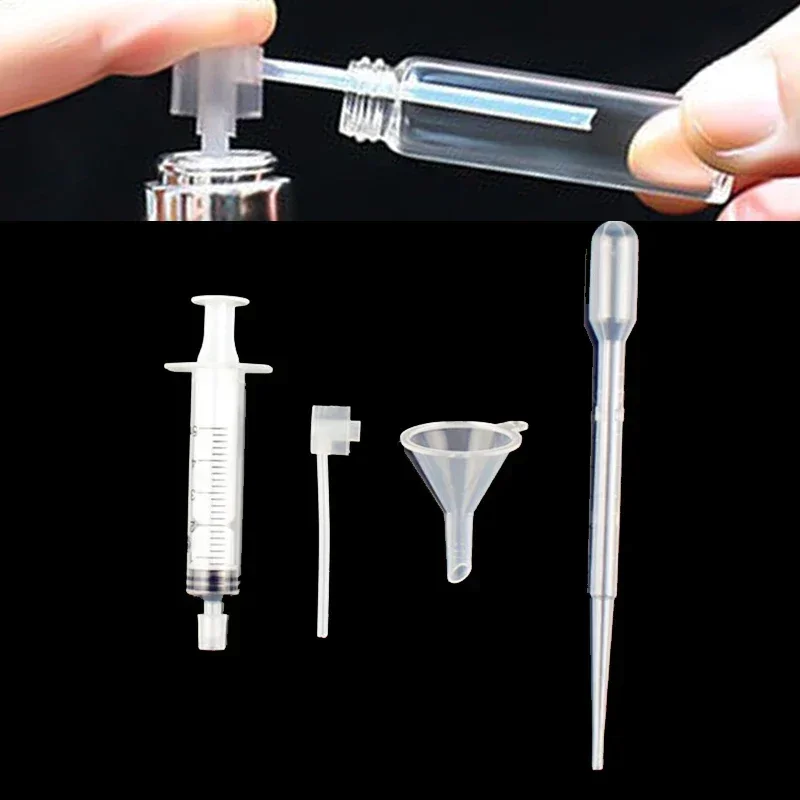 พลาสติกเติมน้ําหอมเครื่องมือ 4 ชิ้น/เซ็ตDiffuser Syringe Straw Dropperช่องทางสเปรย์จ่ายที่จําเป็นเครื่องสําอางค์ชุดเครื่องมือ