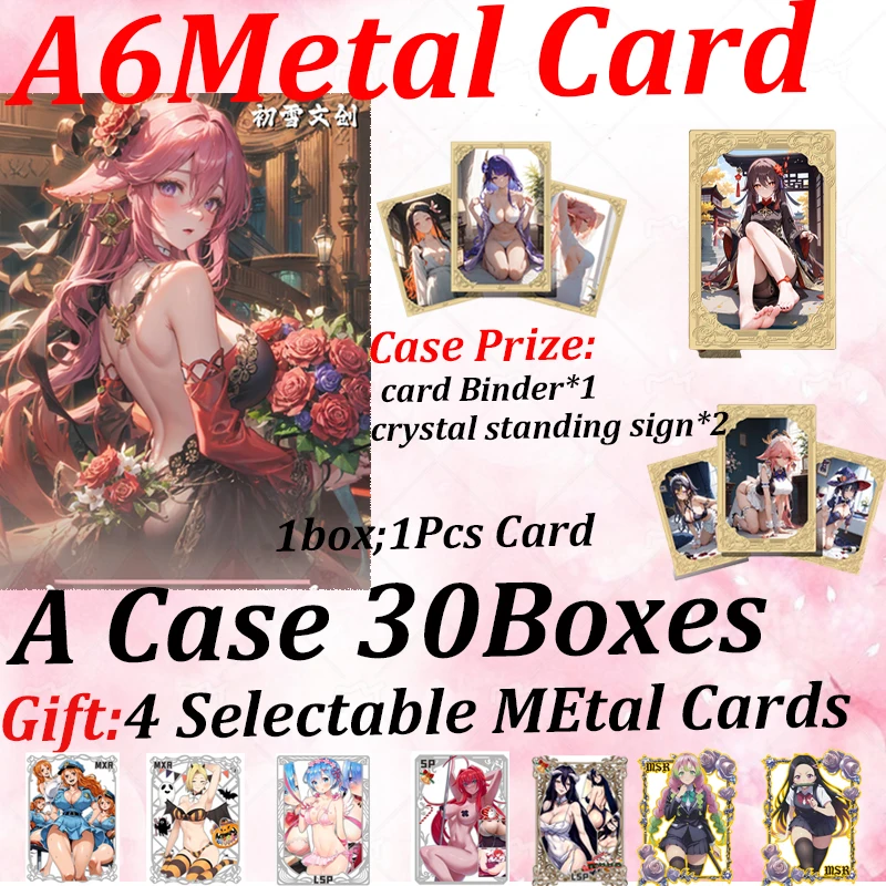 

New A6 Size Goddess Metal Card Set VINTAGE ORNAMENT Hobby Anime Doujin Collection Art Board Rare Card Doujin Booster Box Toy