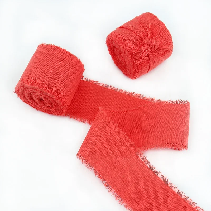 Solid Color Cotton Ribbon, 3.8cm x 5 Yards