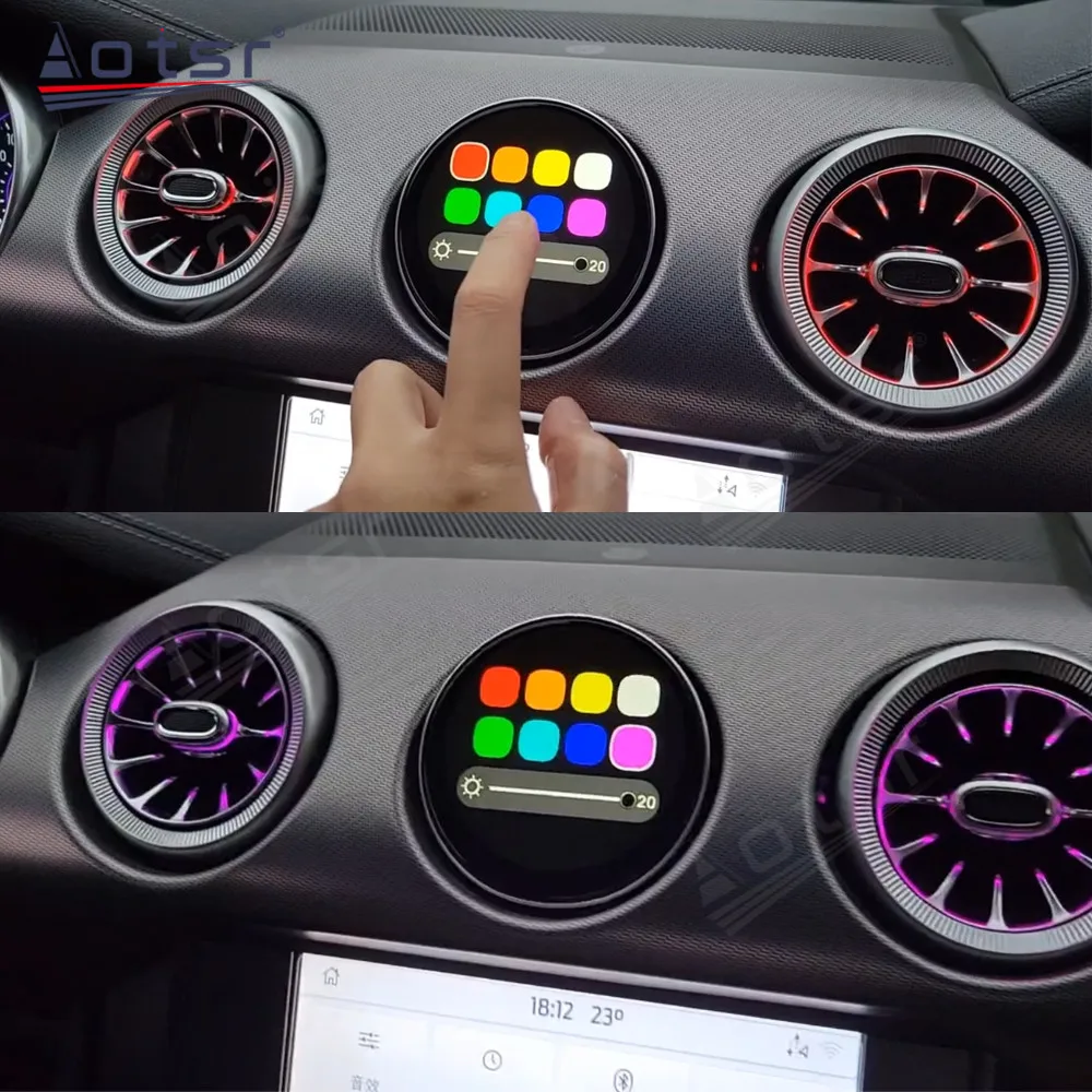 For Ford Mustang 2015 - 2019 LCD Instrument Panel Co Driver\'S Ambient Light Turbo Air Vent Light Multifunctional Digital Player