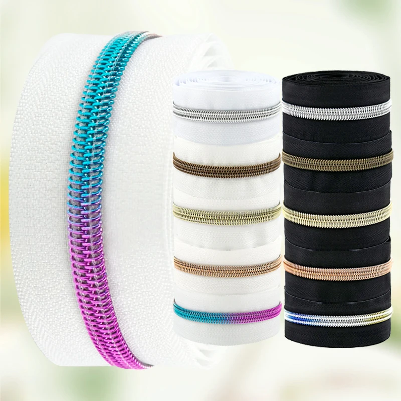 

Nylon Coil Zipper Tape #3 #5 3/5/10M by Meter Clothes Jacket Skirt Bag Down Coat Sewing Repair DIY Zippers Accessories