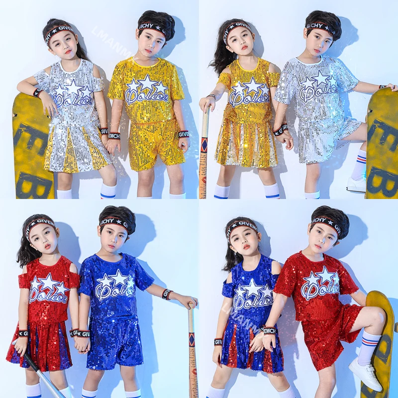 

New Year's Day children's sequin dance costumes, modern jazz dance performance costumes for boys and girls