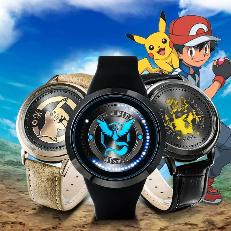 Pokemon Waterproof Watch Pokémon Pikachu Blue Camp Pokemon Anime Touchscreen