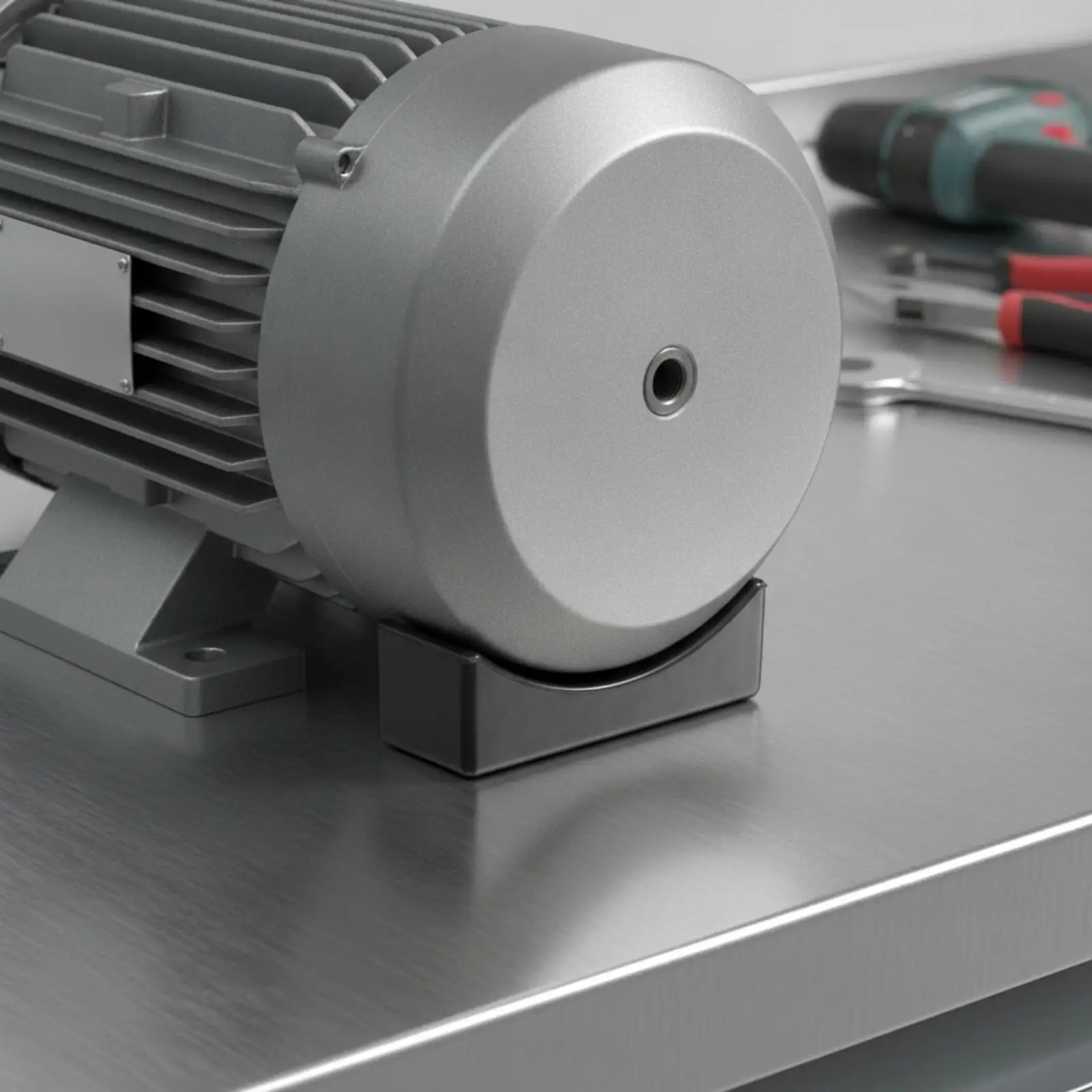 Vibration Isolating Rubber Mount with Concave Cradle for 90mm Motor and Central Mounting Hole