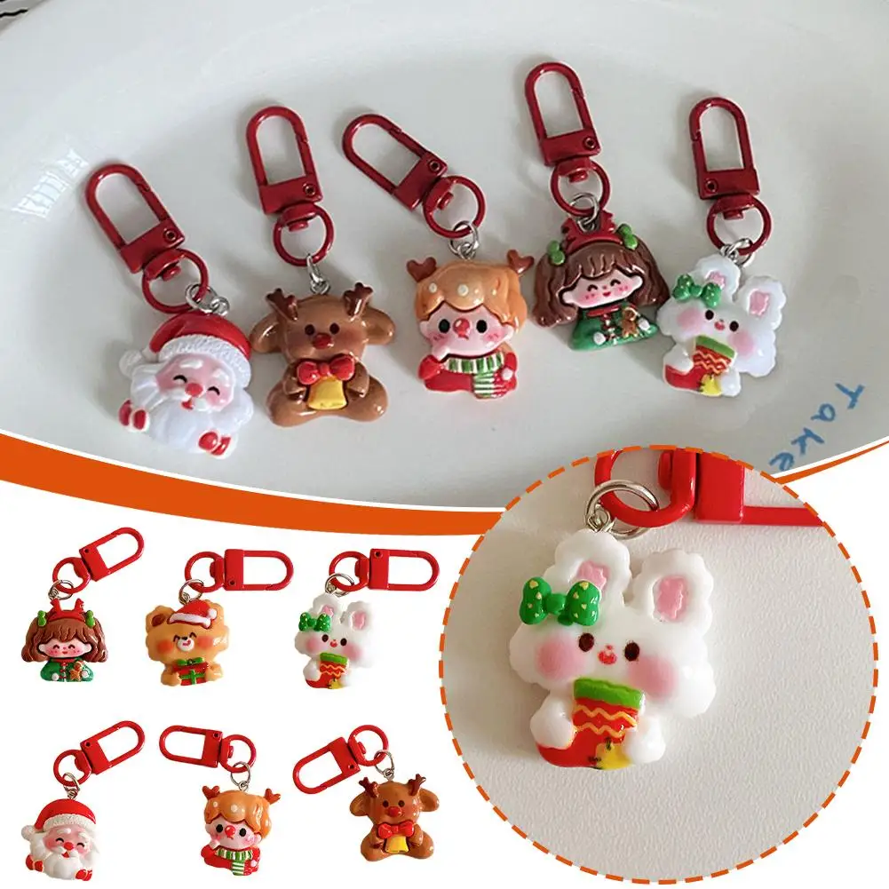 Christmas Resin Chain For Women Men Cartoon Diy Chain Cartoon Xmas Santa Claus Pendant Party Favors Decorat S6f6