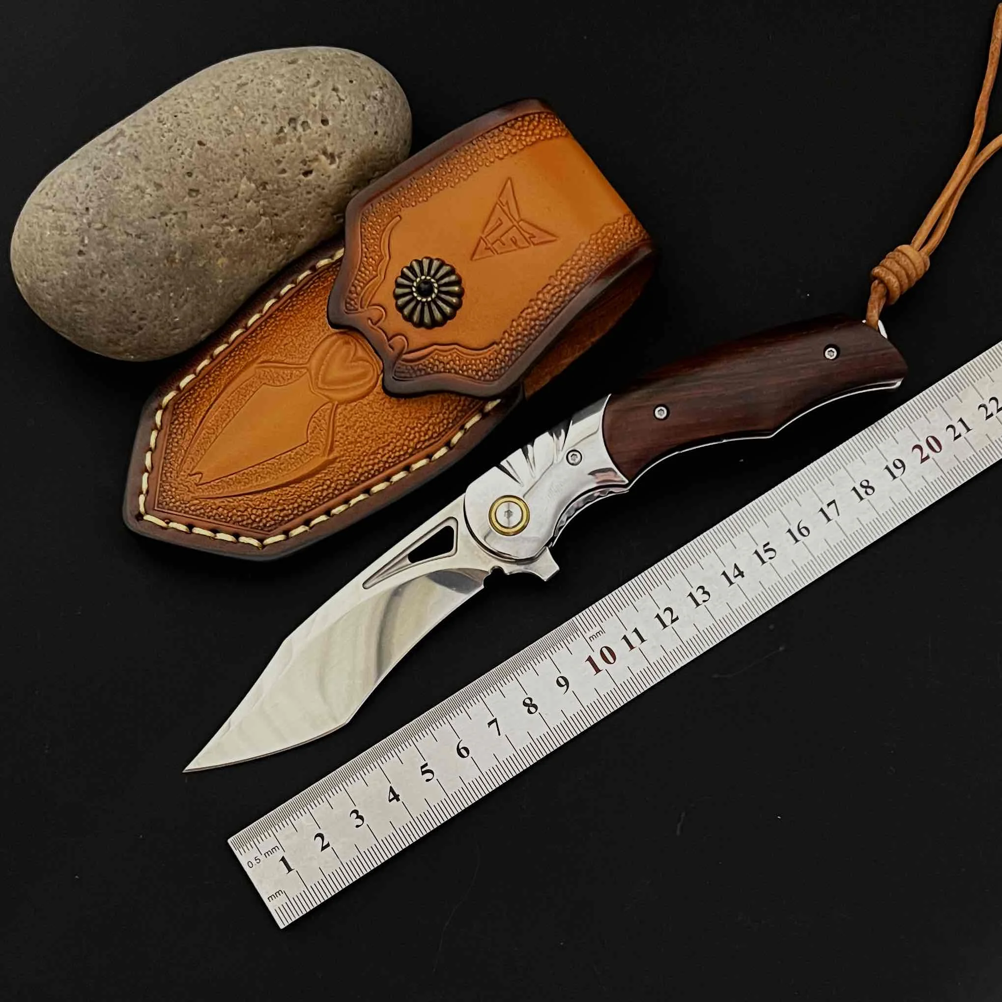 

Outdoor D2 steel folding blade with sharp cutting edge, portable home knife with high hardness, outdoor collection fruit carryin