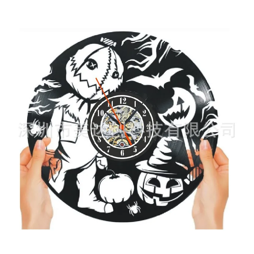 Hollow Out Record Clock 3D Hanging Decorative Wall Clock Festival Gift Classic Home Decoration Art Pendulum Clock