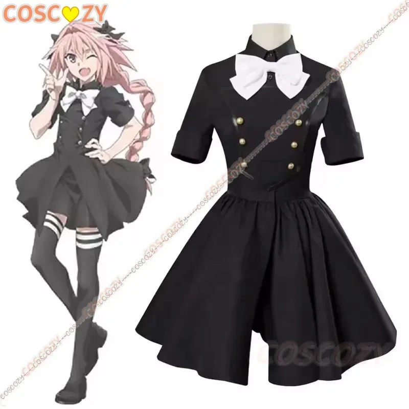 Fate Apocrypha Epilogue Event Astolfo Cosplay Costume Wig Headwear Dress Shorts Stockings Halloween Carnival Party Outfits