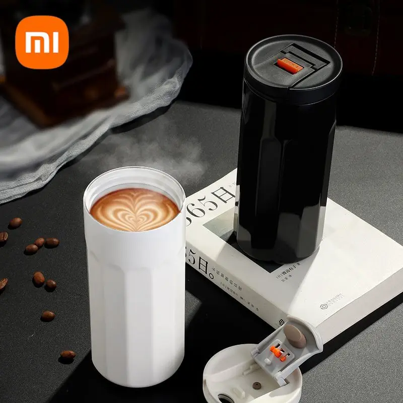 New Xiaomi Ceramic Coating Coffee Mug Stainless Steel Insulated Mug High-value Girls Cup Portable Walking Mug for Home School