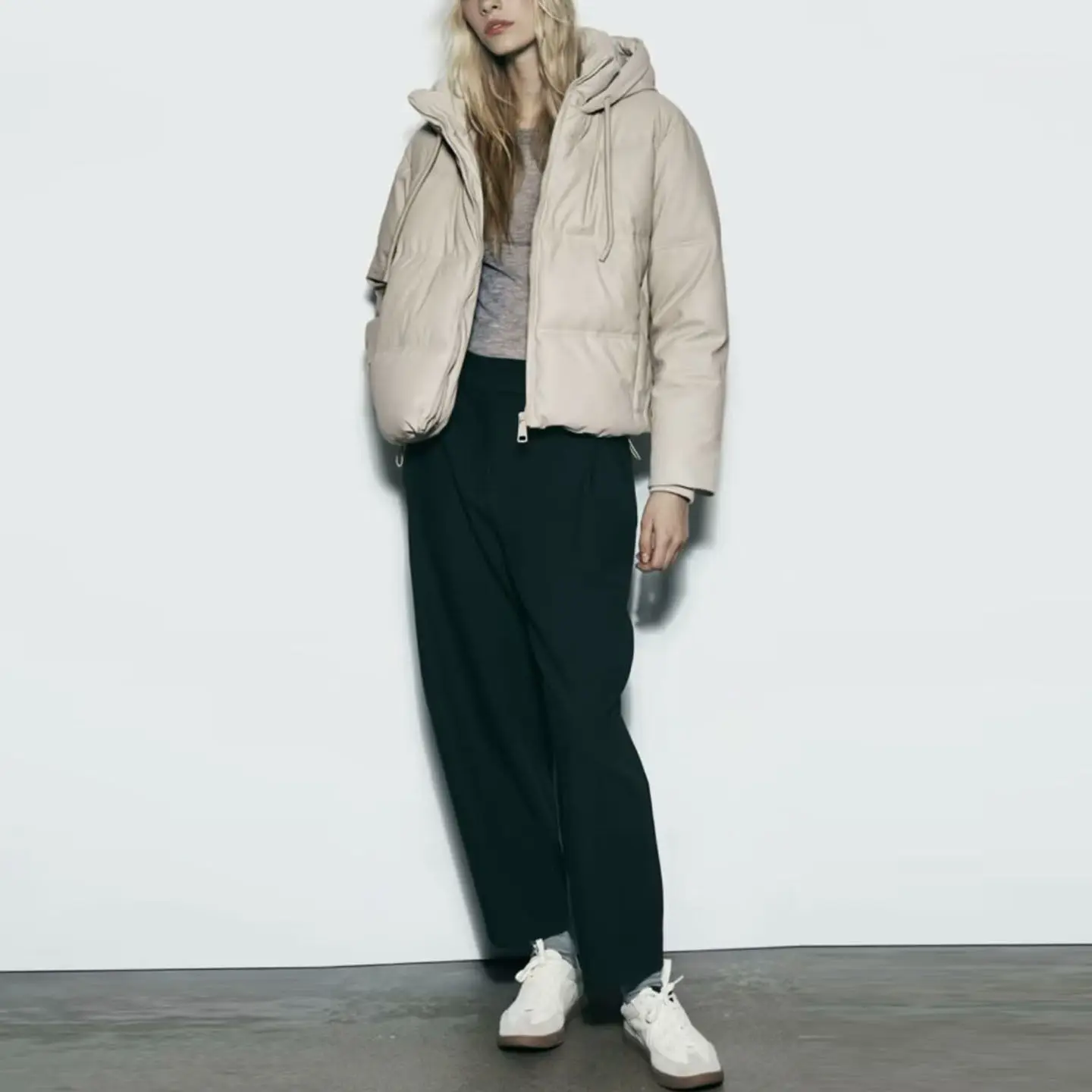 Z 2025 New Faion ort Jaet Coat Women's Personali Temperament Versatile Cotton Clothes Long Sve Hooded