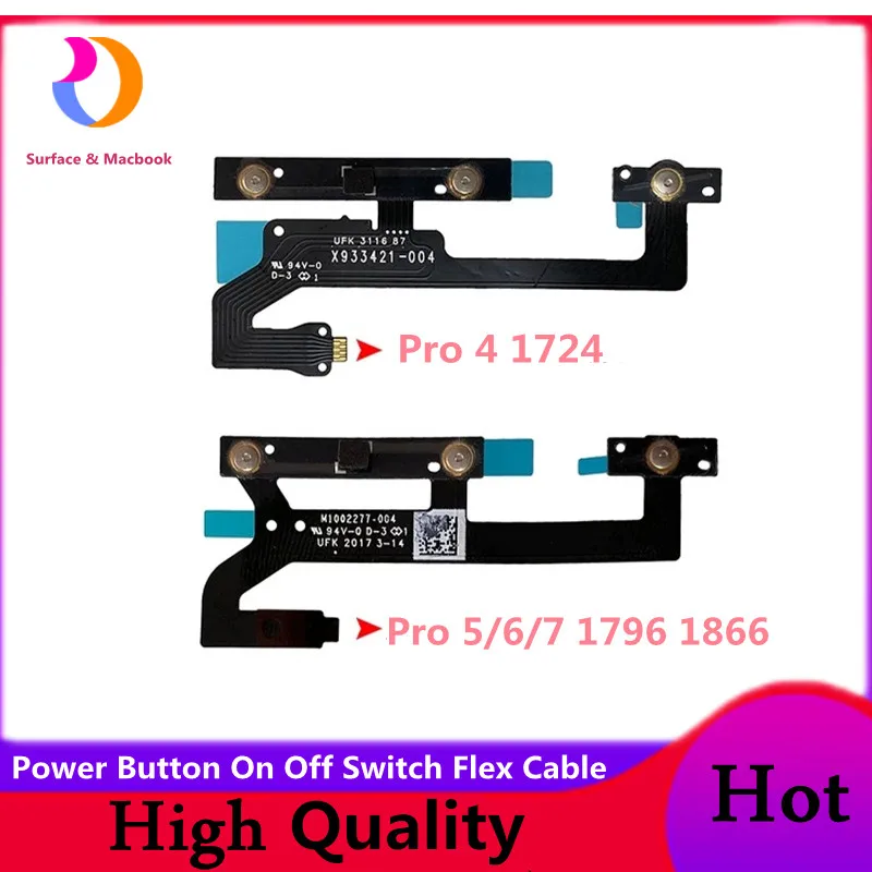 Power Button On Off Flex Cable For Microsoft Surface Pro 4 5 6 7 1724 1796 Pro4567 Switch Volume Cable
