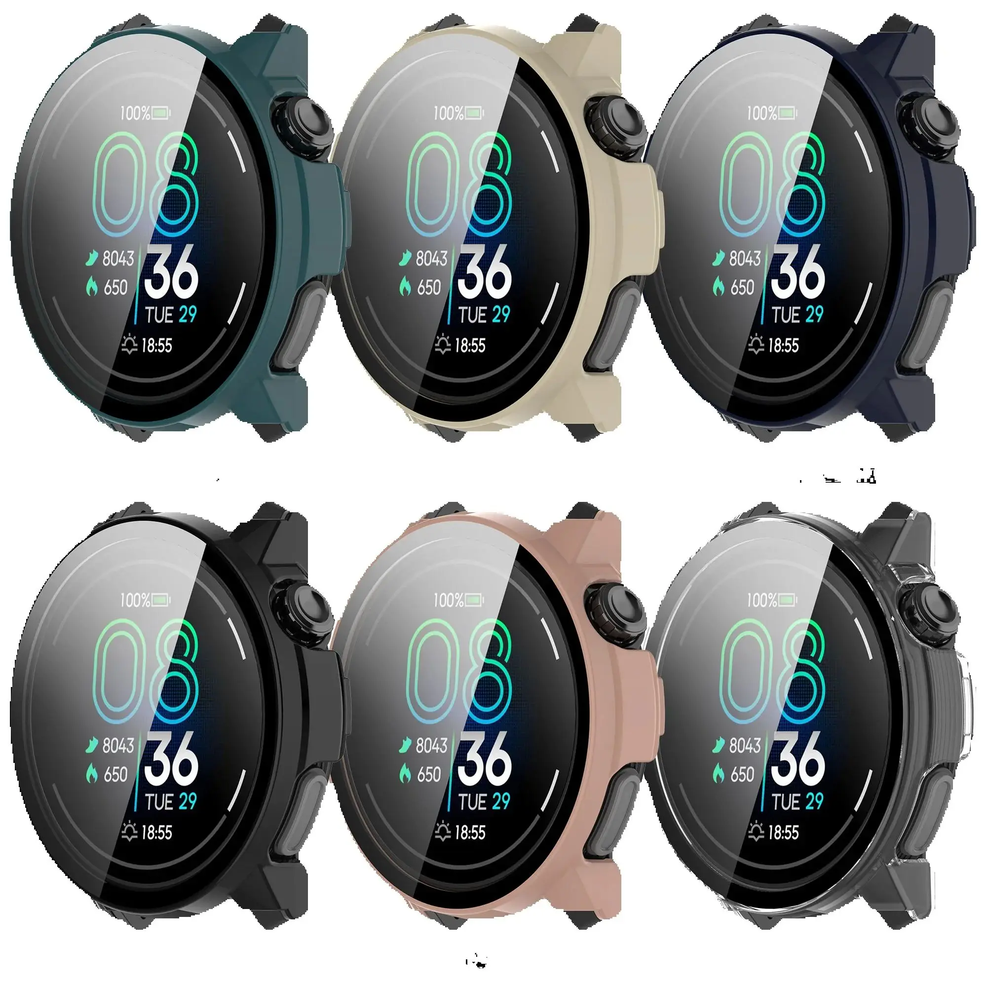 Pełne etui ochronne do COROS PACE Pro Screen Protector Watch Case do COROS Pace Pro Cover PC 2w1 Shell & Tempered Glass Film