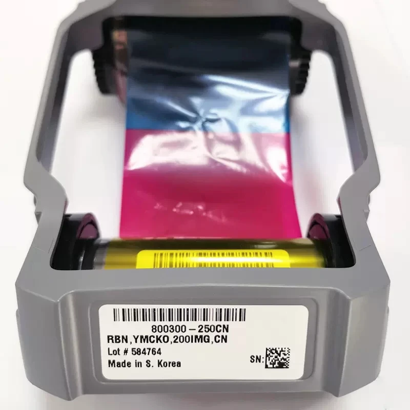 original 800300-250CN YMCKO color Ribbon cartridge 200 prints for zebra ZC100 ZC300 card printers