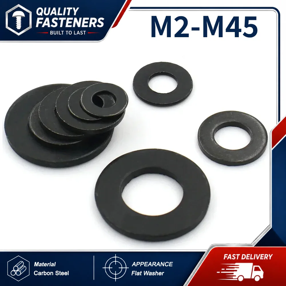 Grade 8.8 Black Carbon Steel M2-M45 DIN125 Flat Washer Plain Gasket