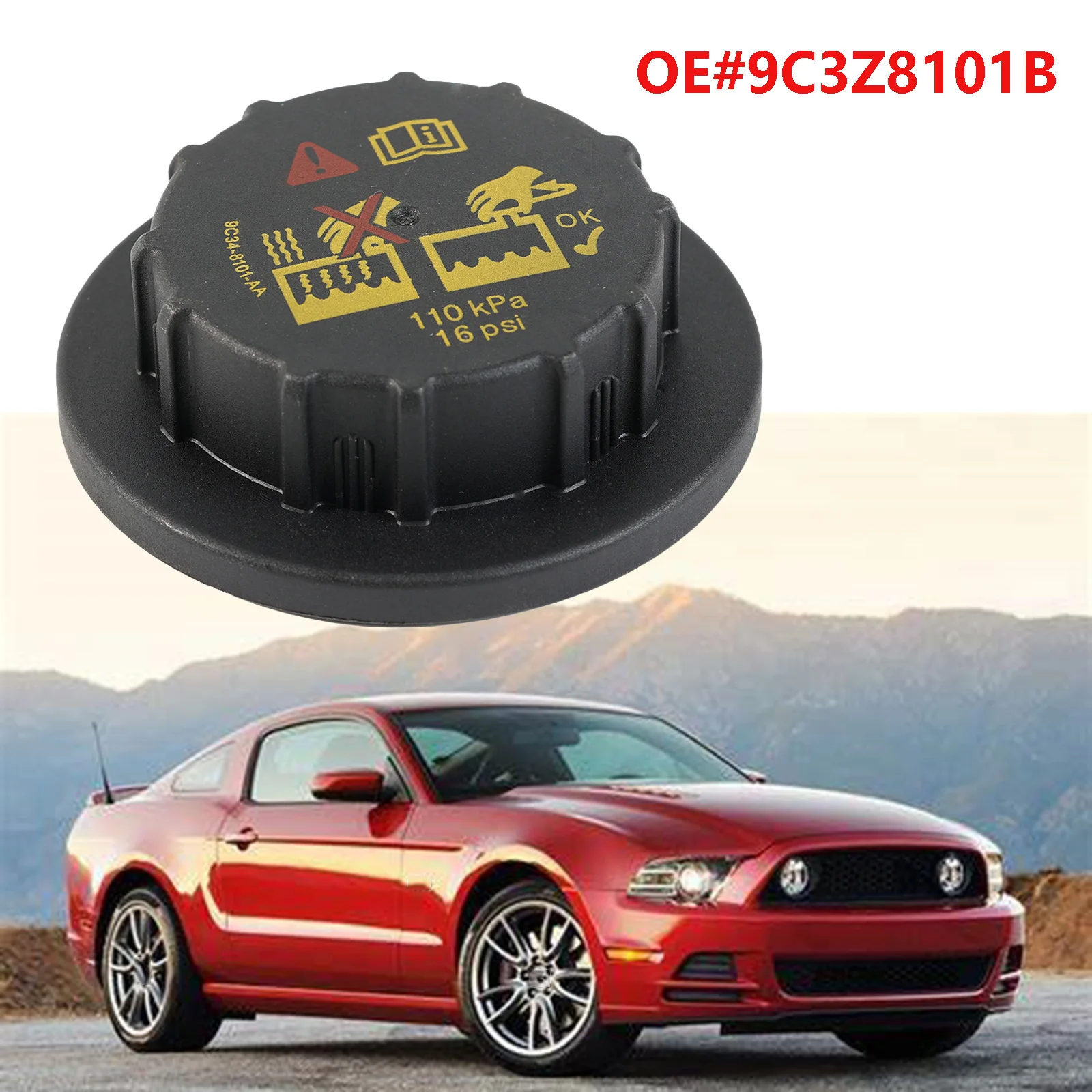 For Ford Mustang Explorer Edge Ranger E150 E250 E350 F150 F250 F350 Fusion Coolant Radiator Expansion Tank Cap Cover 9C3Z8101B