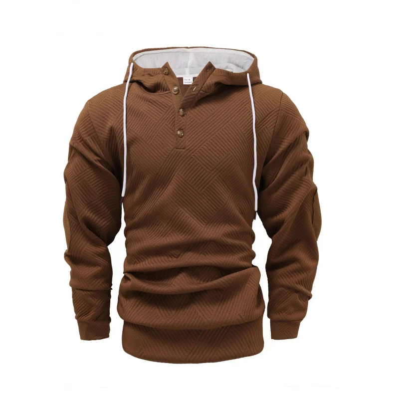 

Autumn Winter New European American Men's Jacquard Hooded Sweater Loose Sports and Leisure
