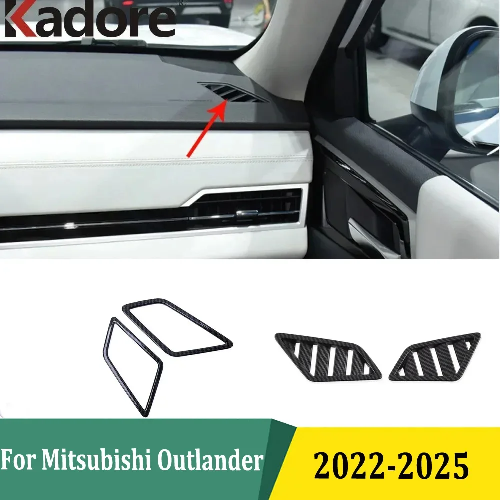 

For Mitsubishi Outlander 2022 2023 2024 2025 Carbon Fiber Front Side Air Vent Cover Outlet Panel Frame Trim Interior Accessories