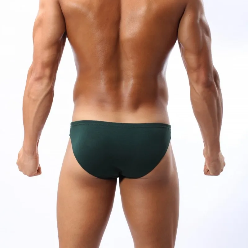 Cuecas sexy para homens, roupa interior gay, cintura baixa, convexa, bolsa em U, calcinha modal, verão